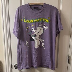 Mega Yacht Louis Vuitton Casper the Friendly Ghost Graphic Purple T-Shirt Size L